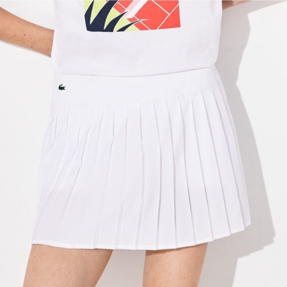 LACOSTE White Pleated Tennis Skirt Built In Shorts EU 34